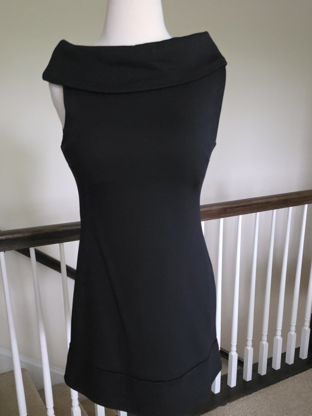 Arden B Black Sleeveless Boatneck Mini Dress